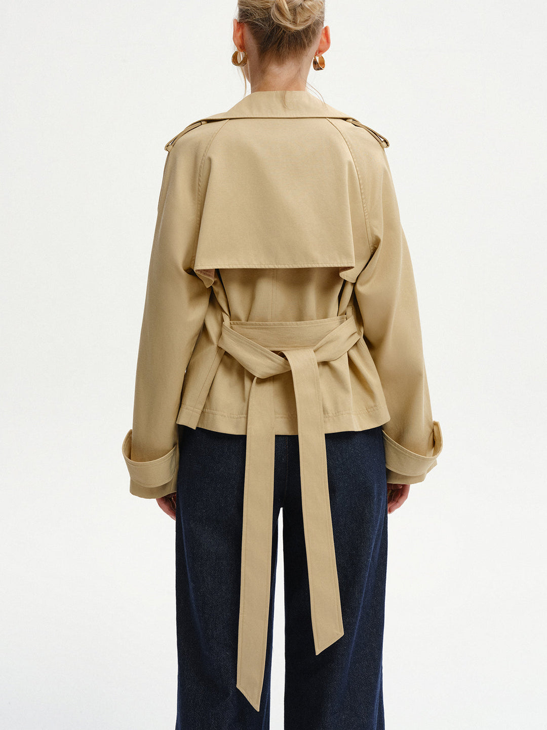 Double-Breasted Belted Trench Coat  Liora Lane Boutique Trench Coats
