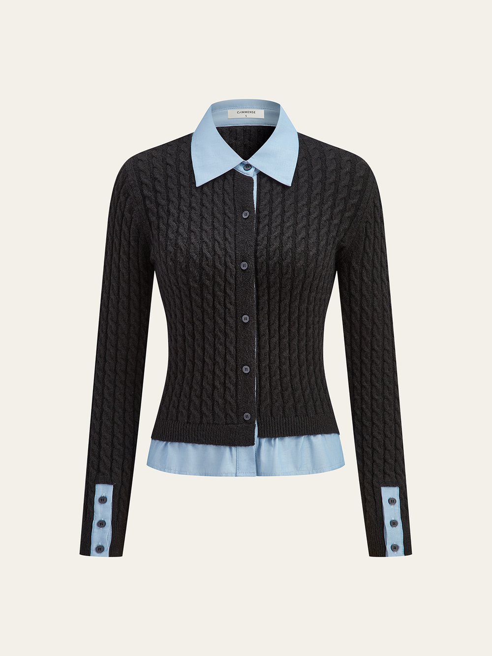 2 in1 Paneled Cable-Knit Cardigan  Liora Lane Boutique Cardigans