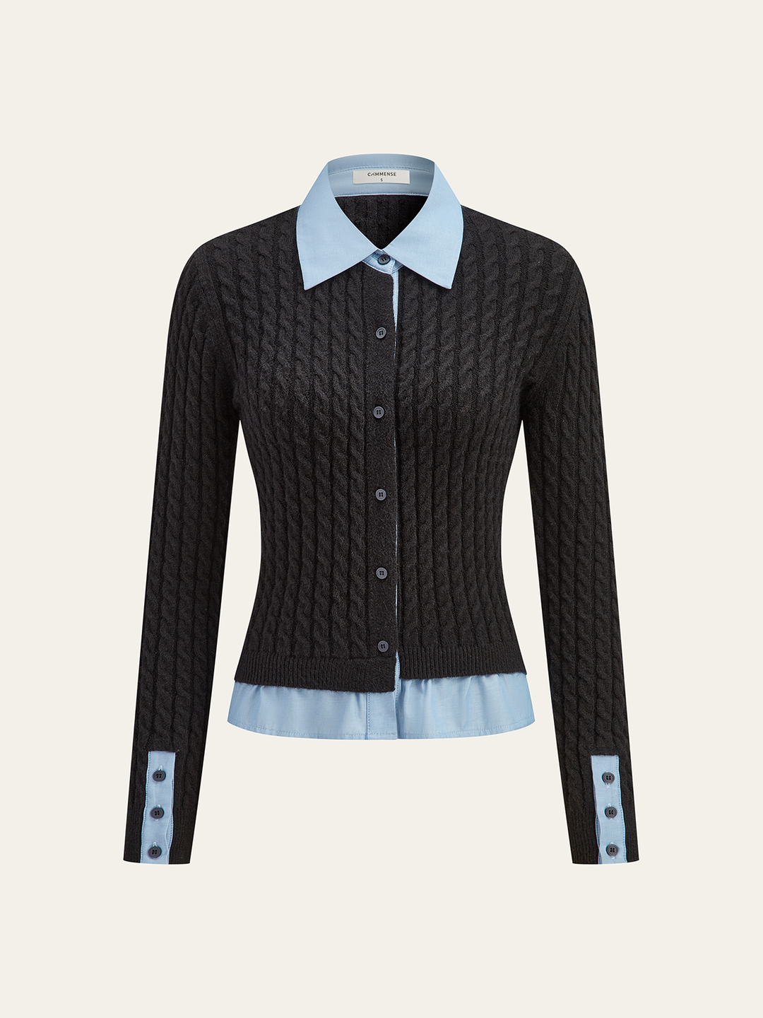 2 in1 Paneled Cable-Knit Cardigan  Liora Lane Boutique Cardigans