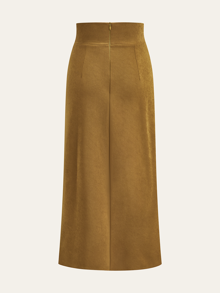 Twist Front Slit Midi Skirt  Liora Lane Boutique Skirts