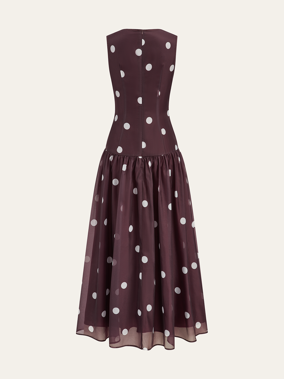Polka Dot Sleeveless Chiffon Maxi Dress  Liora Lane Boutique Dresses