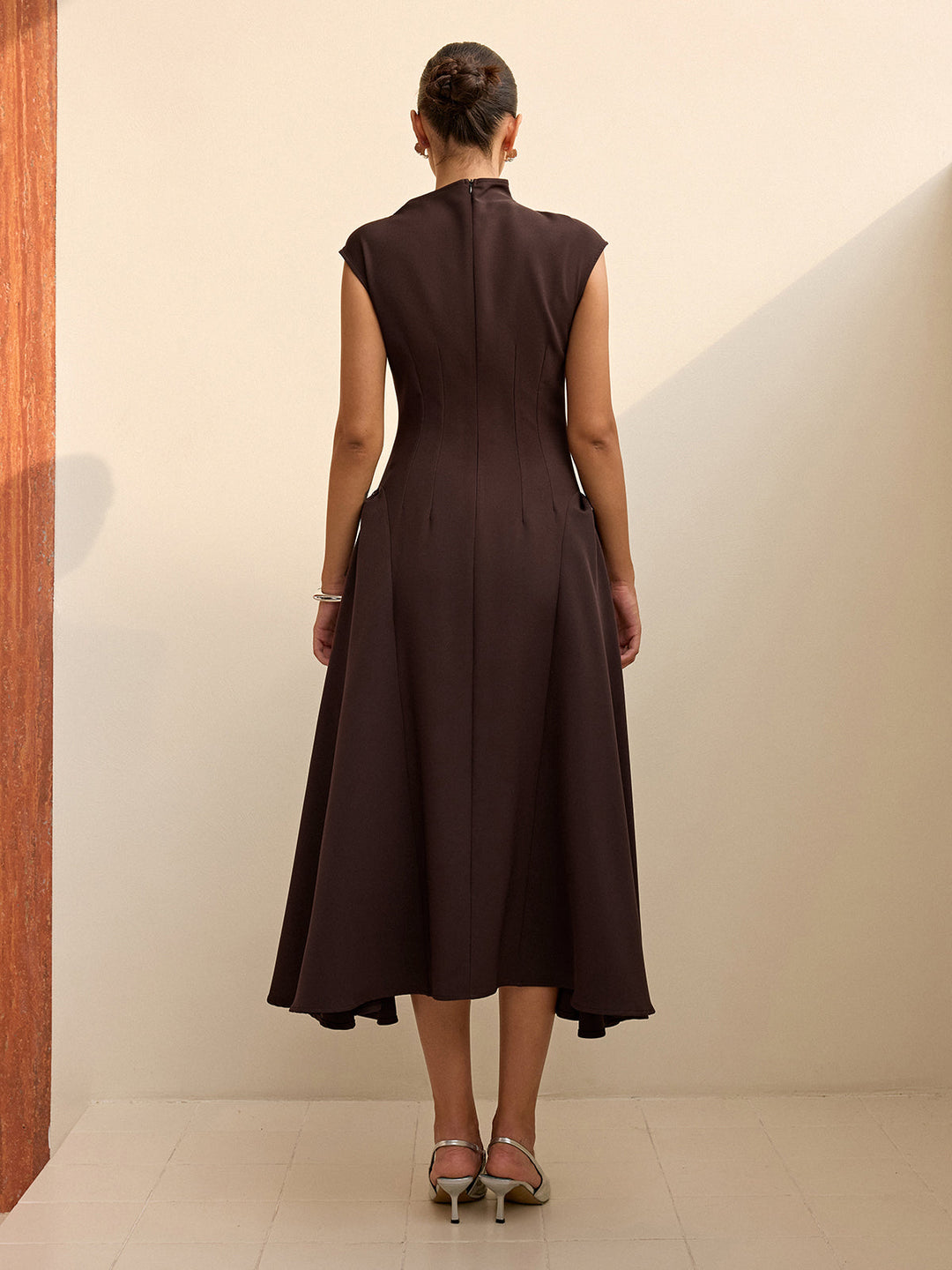 Asymmetrical Neck Cap Sleeve Maxi Dress  Liora Lane Boutique Dresses