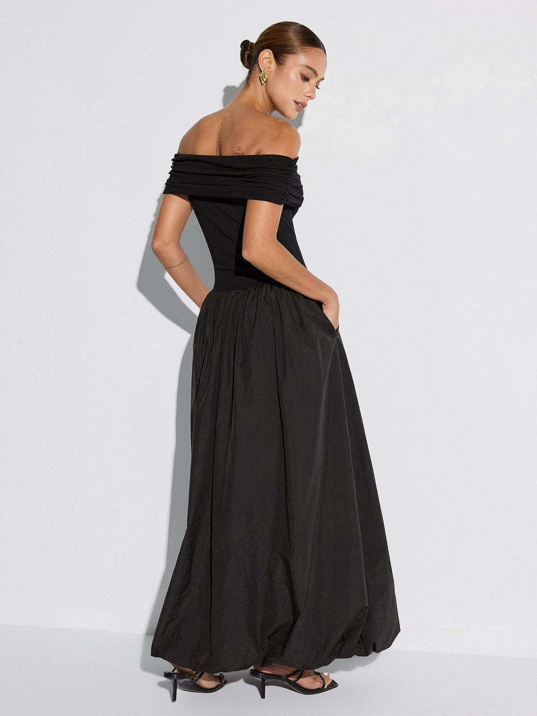 Off-Shoulder Pocket Maxi Dress  Liora Lane Boutique Dresses