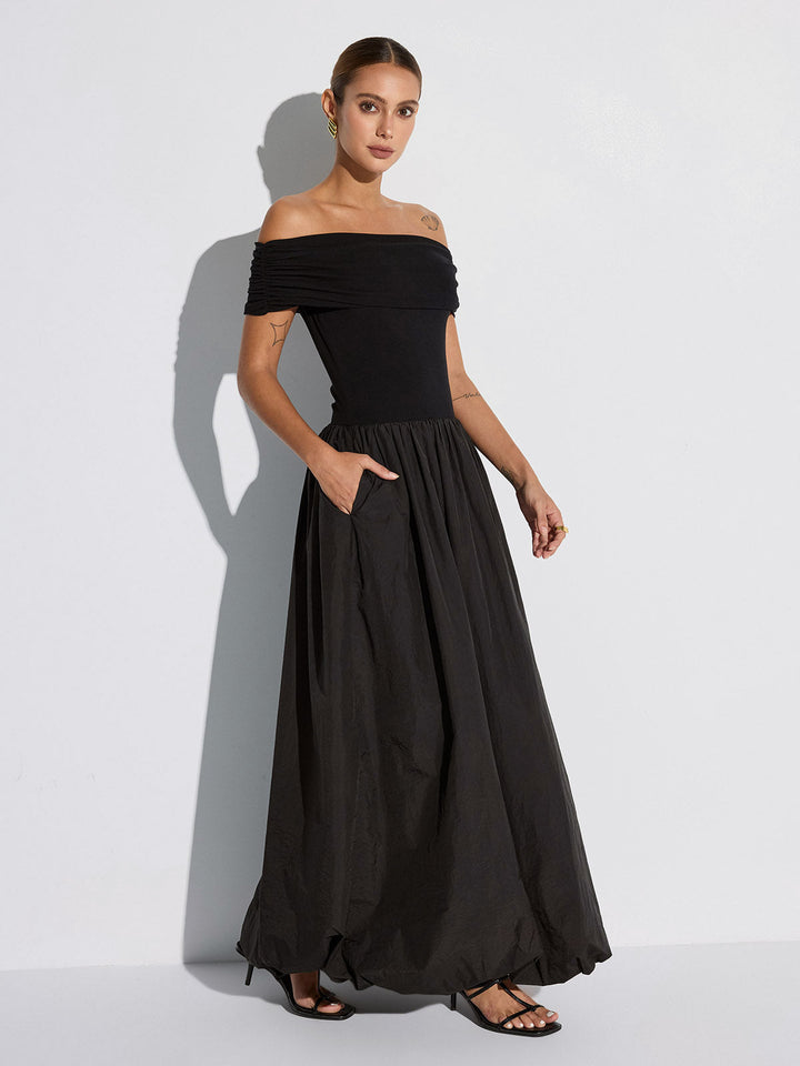 Off-Shoulder Pocket Maxi Dress  Liora Lane Boutique Dresses