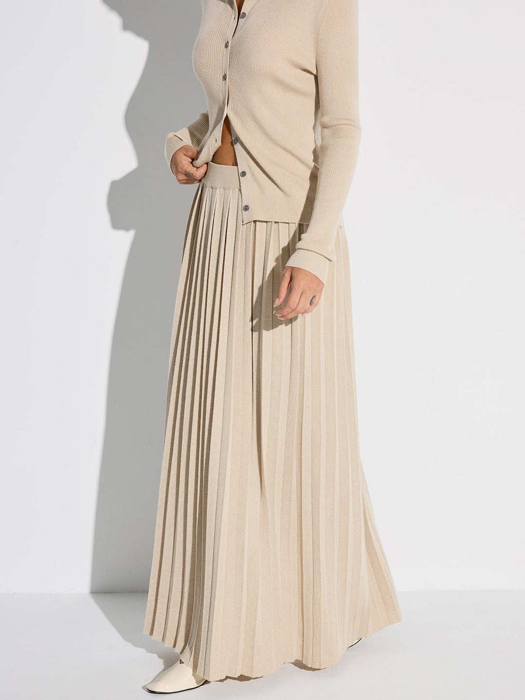 Pleated Wool Blend Sweater Skirt  Liora Lane Boutique Sweater Skirts
