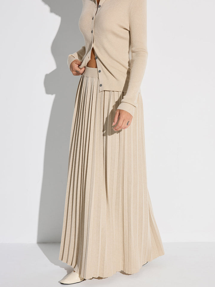 Pleated Wool Blend Sweater Skirt  Liora Lane Boutique Sweater Skirts
