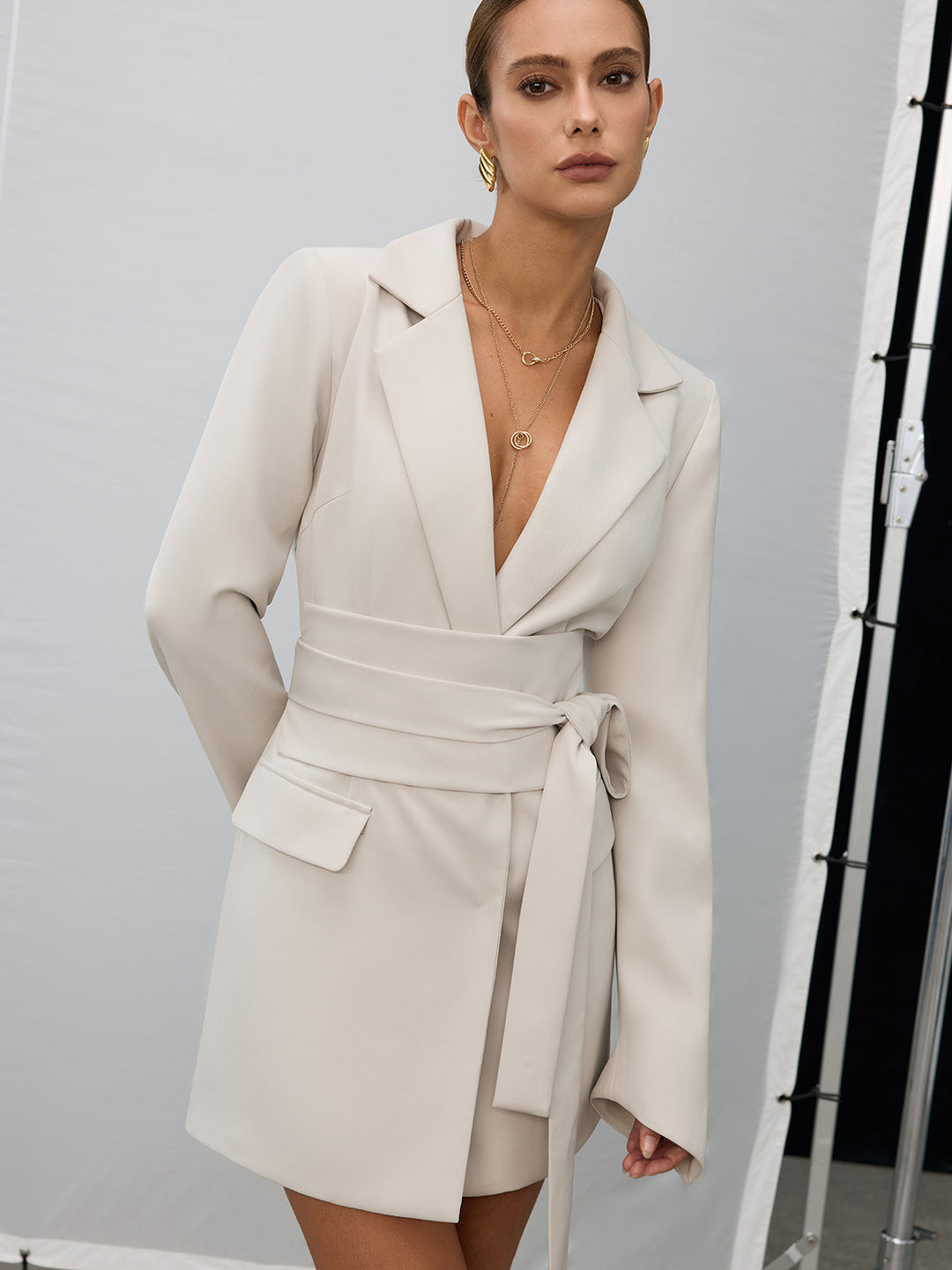Double-Breasted Belted Blazer Dress  Liora Lane Boutique Dresses