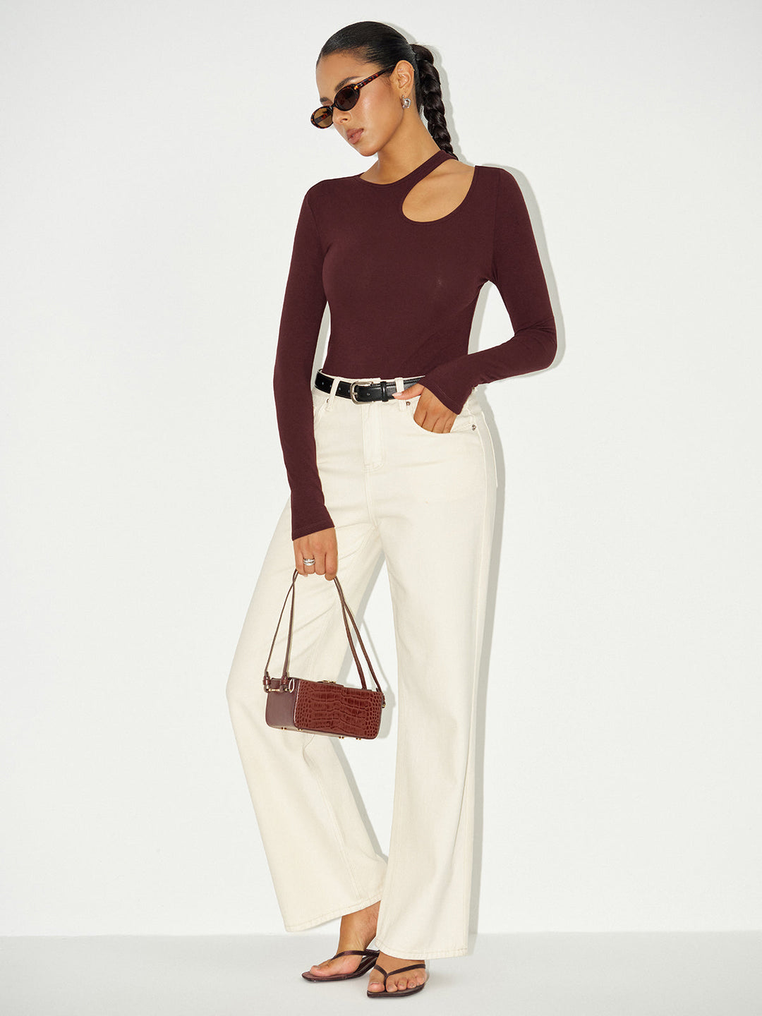 Long Sleeve Cut-Out Bodysuit  Liora Lane Boutique Bodysuits