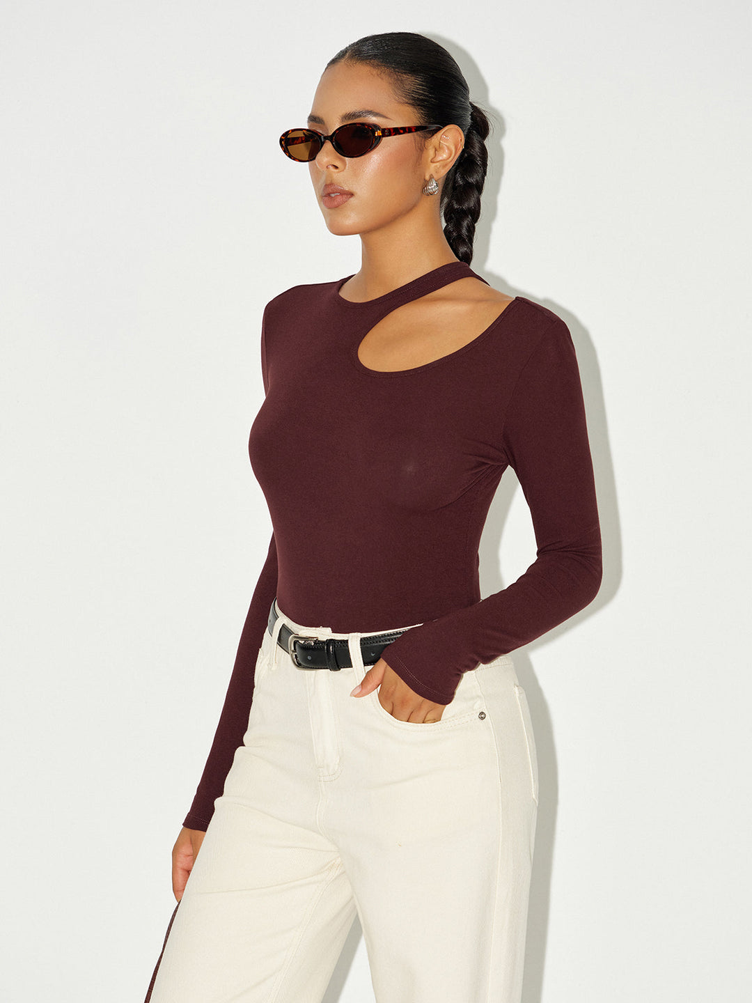 Long Sleeve Cut-Out Bodysuit  Liora Lane Boutique Bodysuits