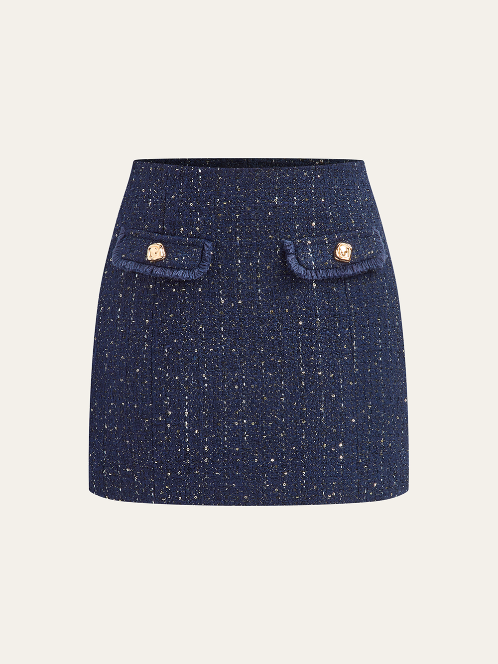 Sequin Tweed Mini Skirt with Decor Pocket  Liora Lane Boutique Skirts
