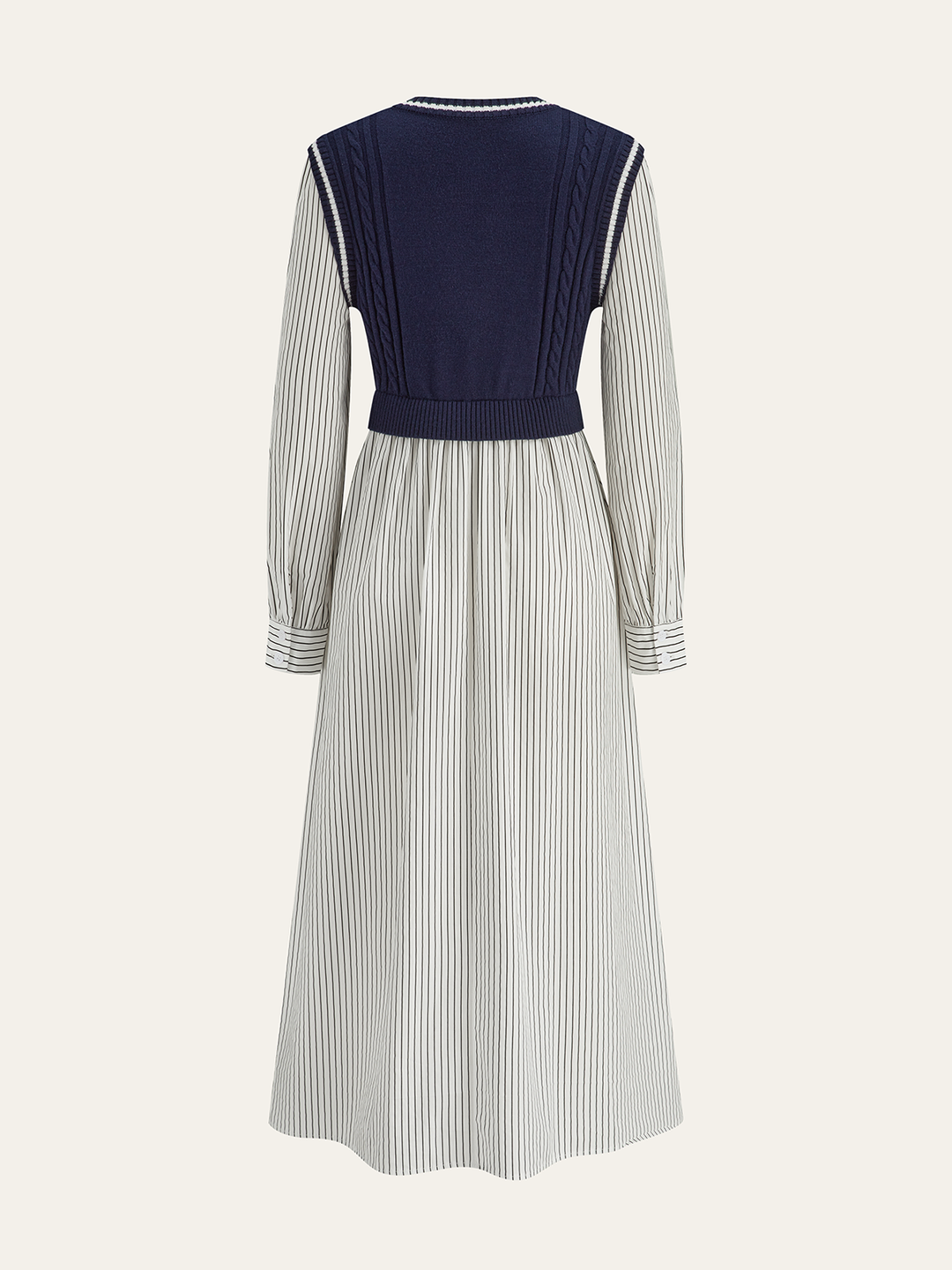2 in 1 Cable-Knit Paneled Striped Midi Dress  Liora Lane Boutique Sweater Dresses