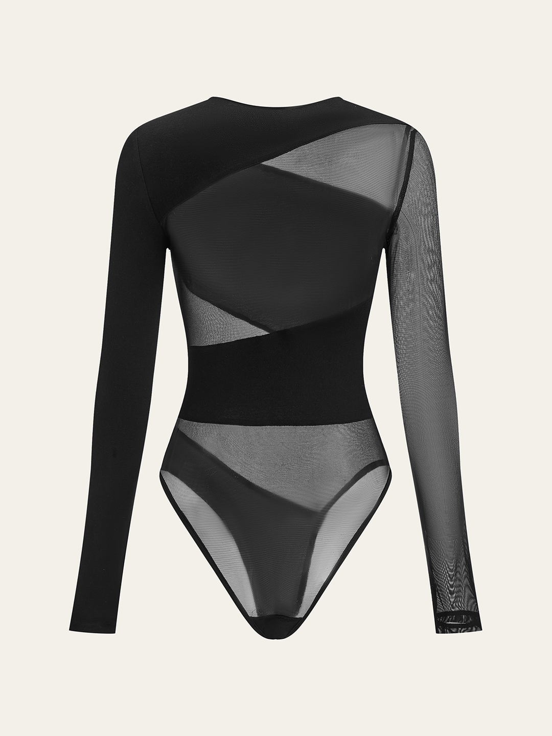 Sheer Mesh Panel Long Sleeve Bodysuit  Liora Lane Boutique Bodysuits