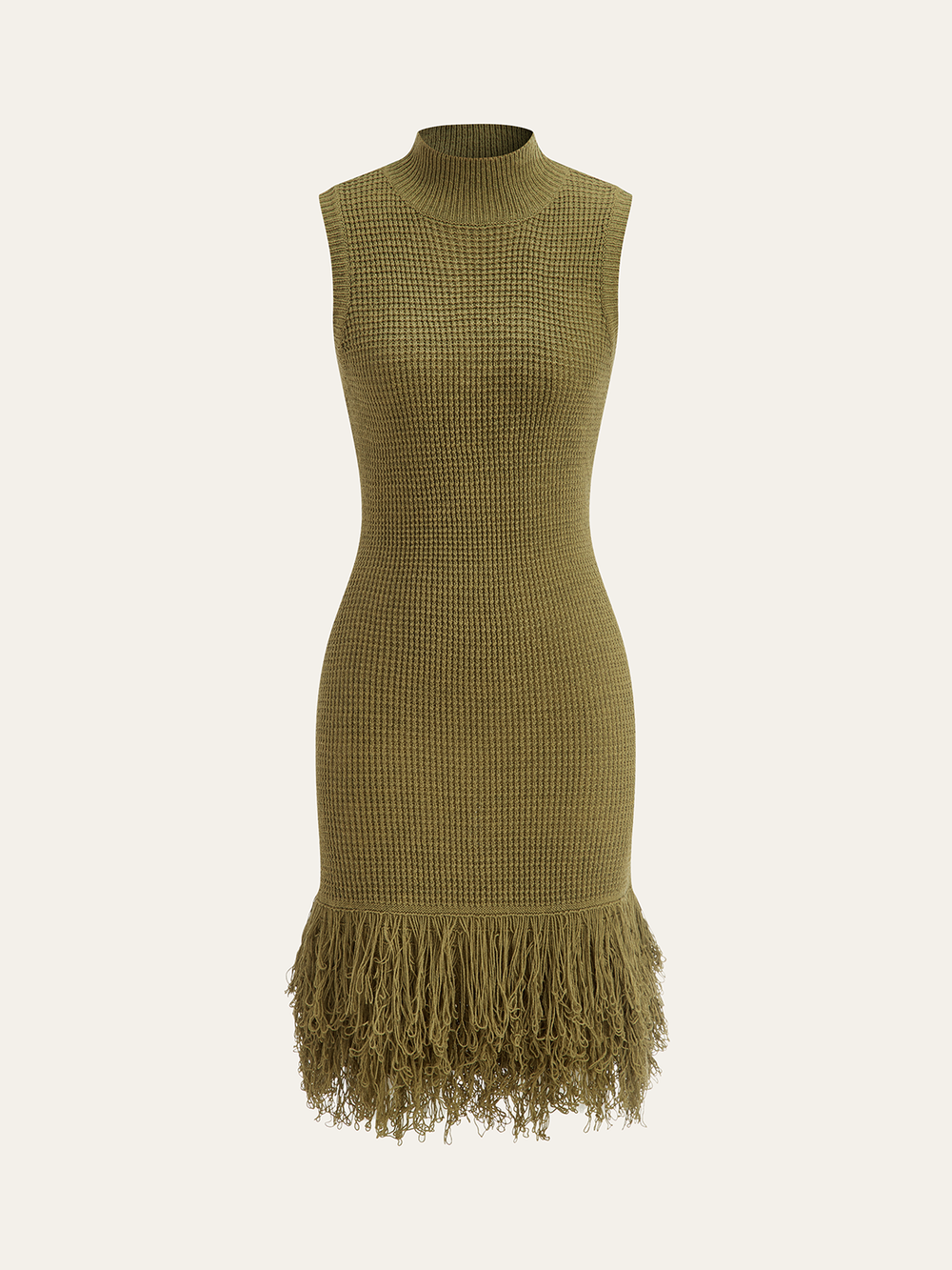 Fringe Hem Sleeveless Knit Dress  Liora Lane Boutique Sweater Dresses