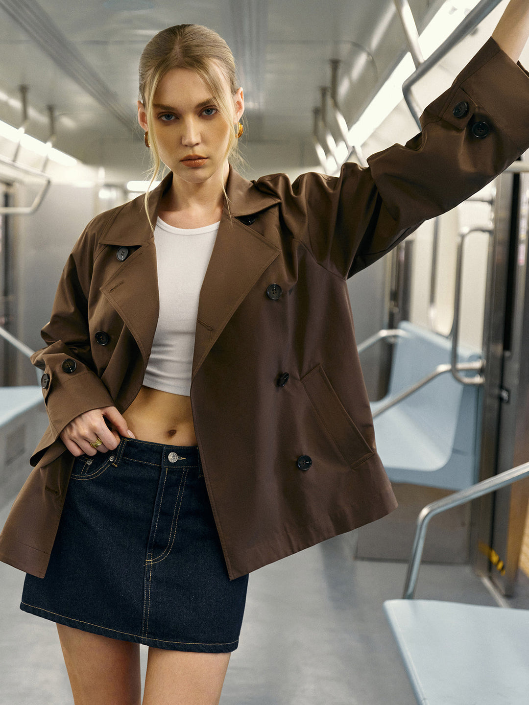 Double-Breasted Trench Coat  Liora Lane Boutique Trench Coats