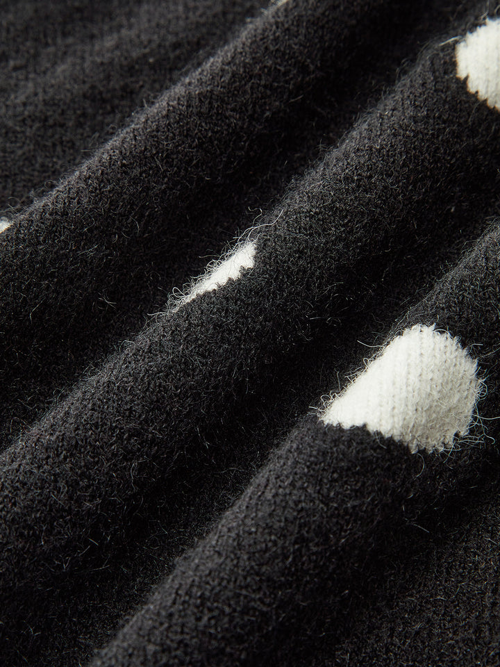 Scalloped Trim Polka Dot Knit Cardigan  Liora Lane Boutique Cardigans