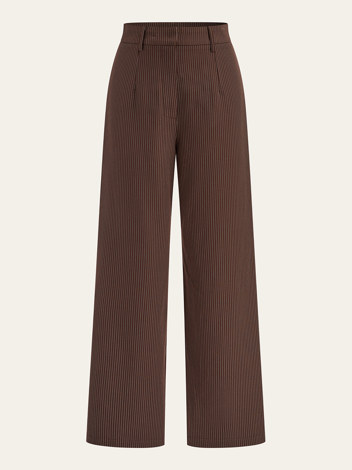 Mid-Waist Pinstriped Wide-Leg Pants  Liora Lane Boutique Pants