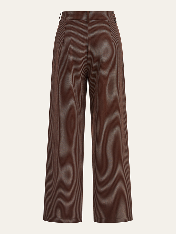 Mid-Waist Pinstriped Wide-Leg Pants  Liora Lane Boutique Pants