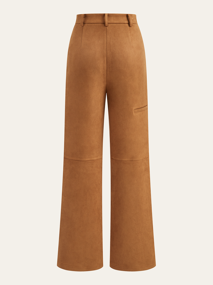 Suede Mid-Waist Paneled Pants  Liora Lane Boutique Pants