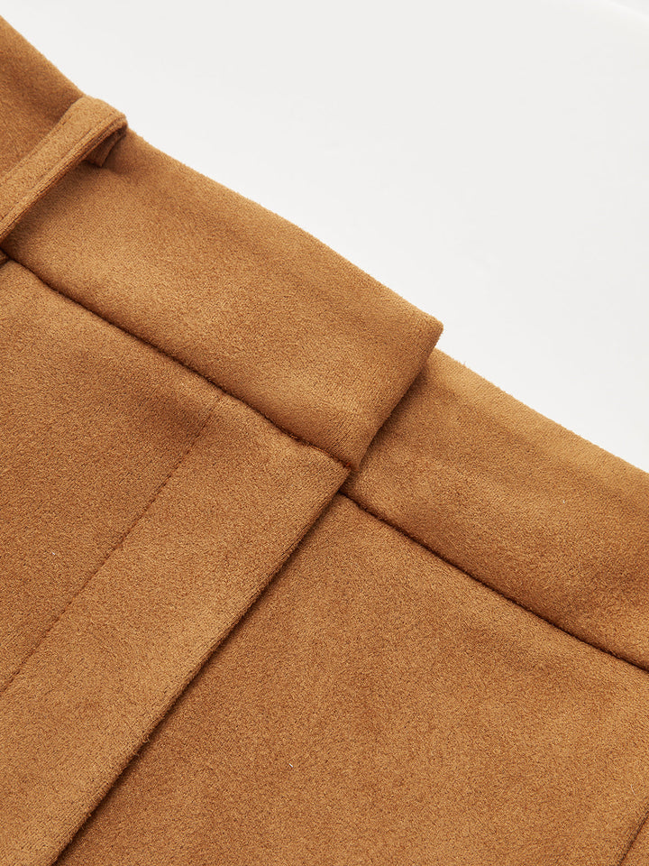 Suede Mid-Waist Paneled Pants  Liora Lane Boutique Pants
