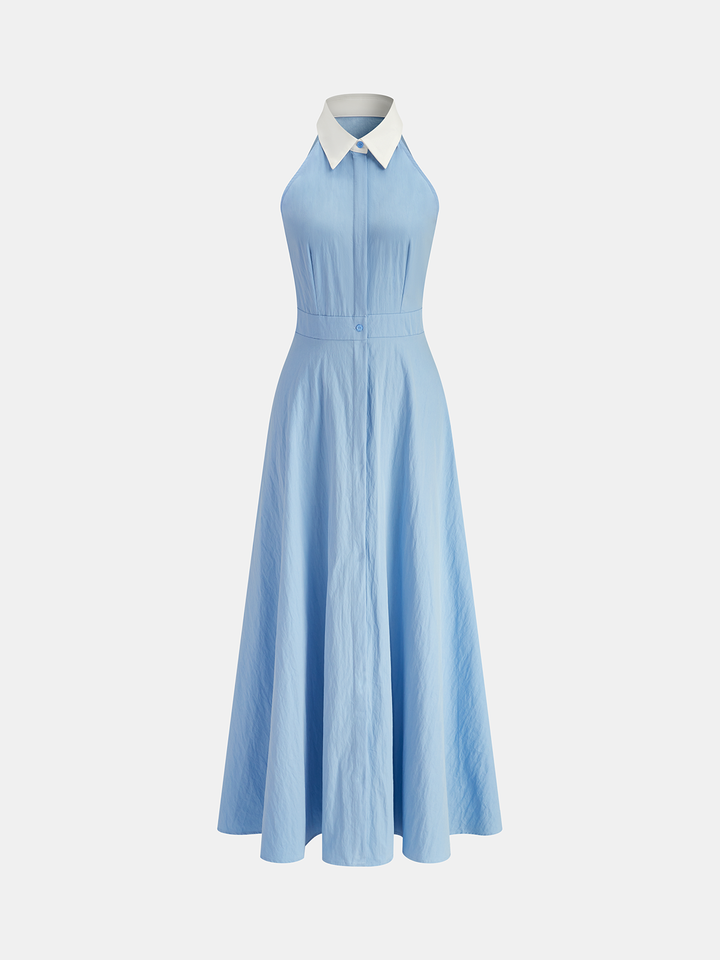 Button Sleeveless Collar Dress  Liora Lane Boutique Dresses