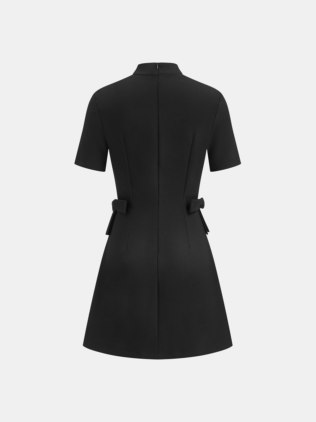 Bow Cut-Out Stand Collar Short Sleeve Dress  Liora Lane Boutique Dresses