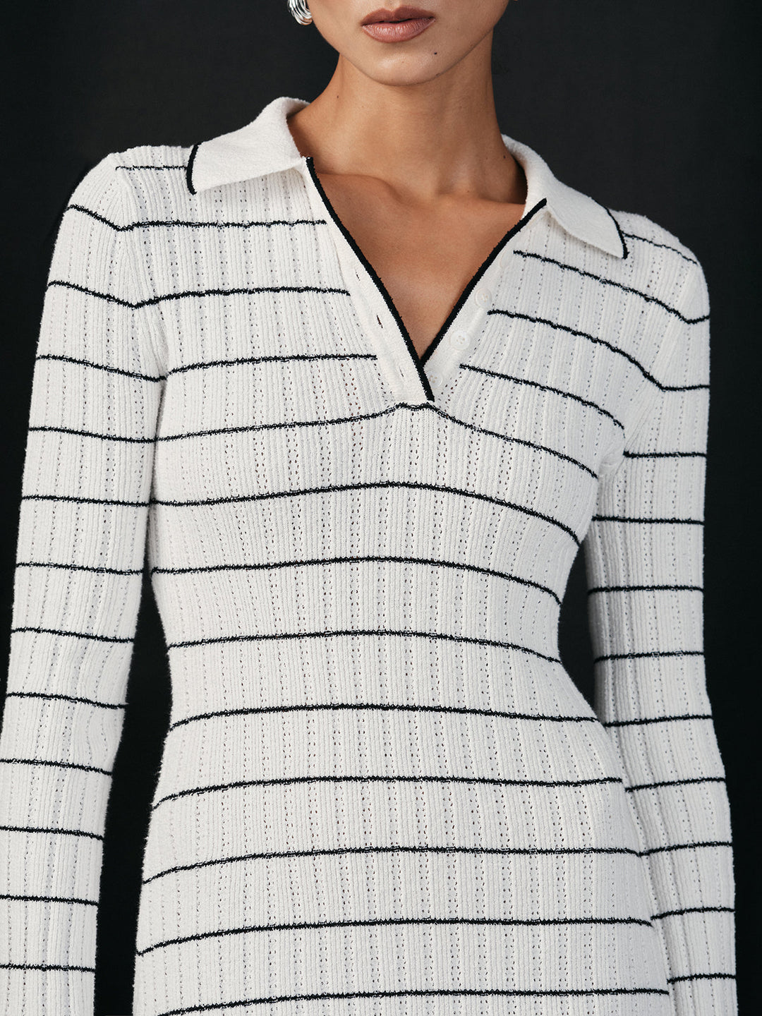 Sailor-stripe Stretch-knit Midi Dress  Liora Lane Boutique Sweater Dresses