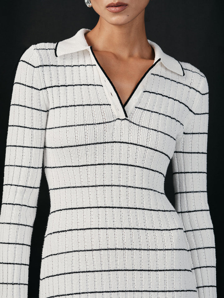 Sailor-stripe Stretch-knit Midi Dress  Liora Lane Boutique Sweater Dresses