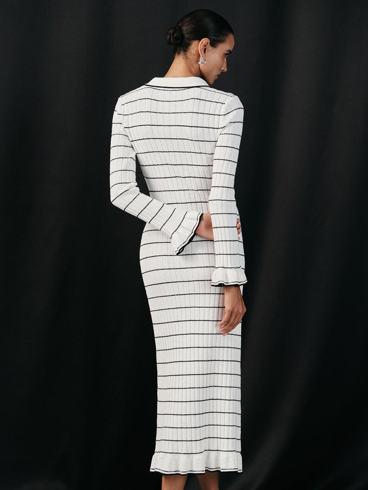 Sailor-stripe Stretch-knit Midi Dress  Liora Lane Boutique Sweater Dresses
