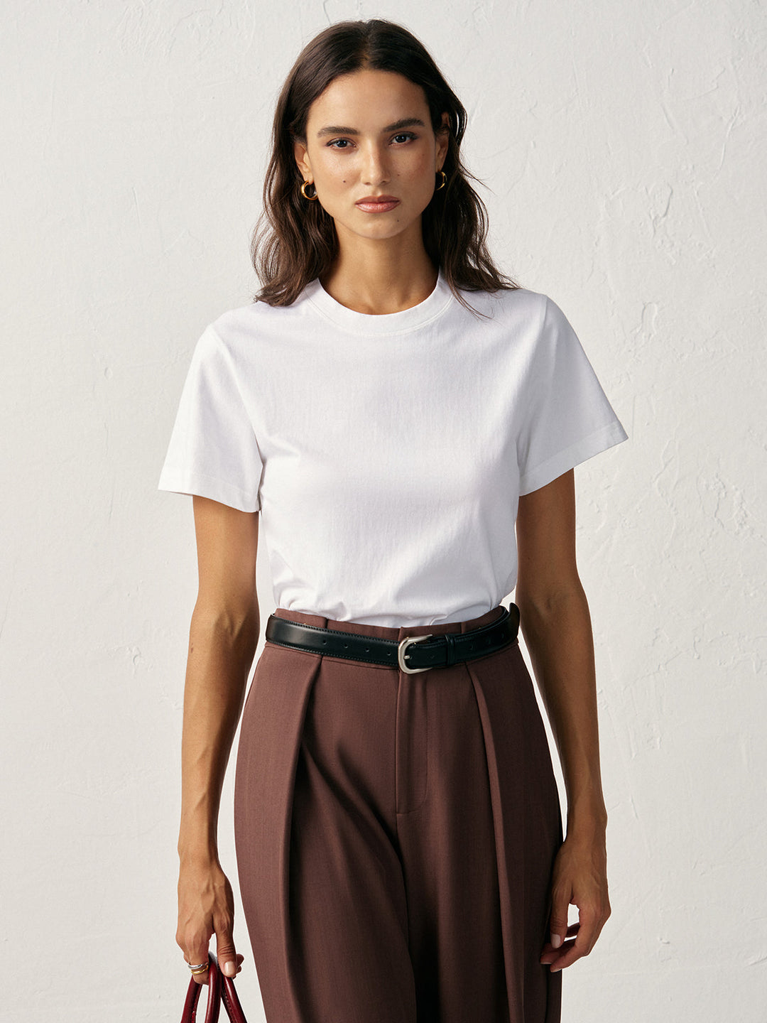 Water-Repellent Cotton Crew Neck T-Shirt  Liora Lane Boutique T-Shirts