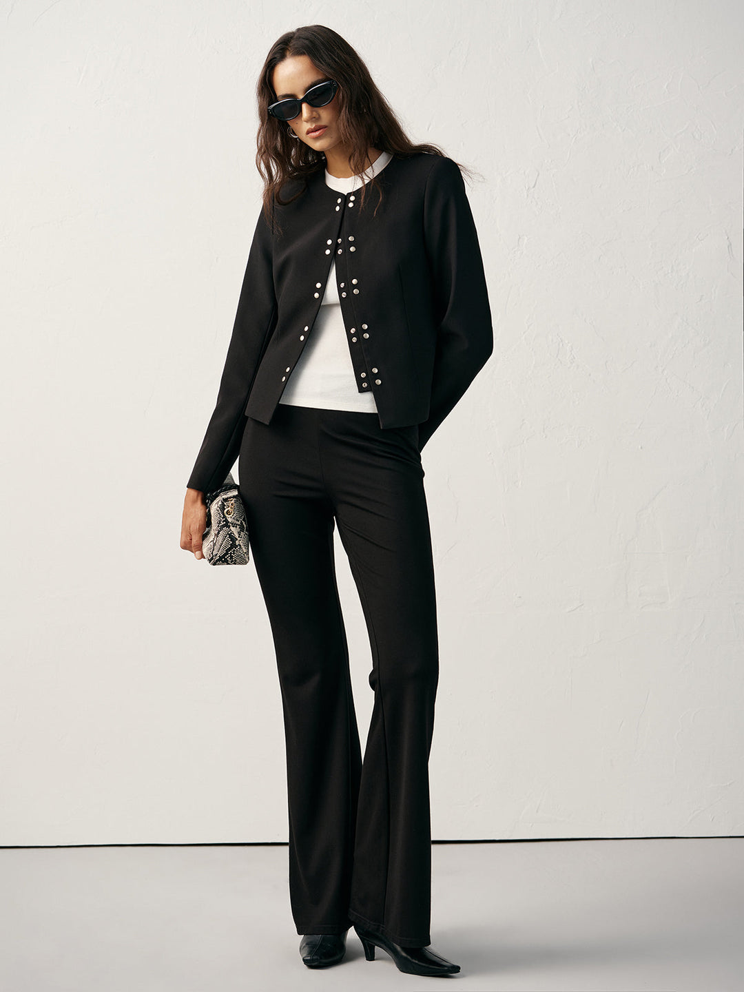 Round Neck Double-Breasted Blazer  Liora Lane Boutique Blazers
