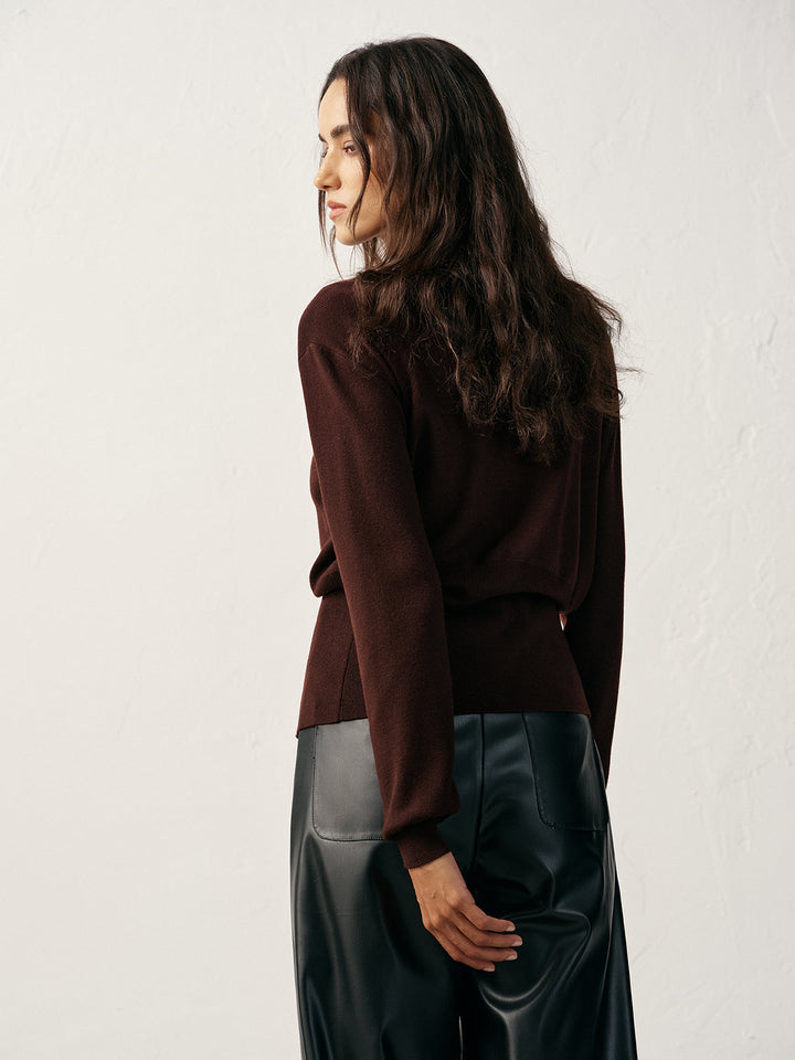 Metal Button V-Neck Knit Cardigan  Liora Lane Boutique Cardigans
