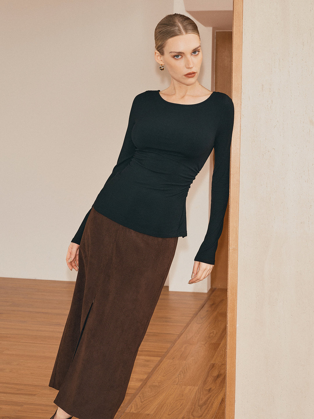 Sheer Lace Back Long Sleeve T-Shirt  Liora Lane Boutique T-Shirts