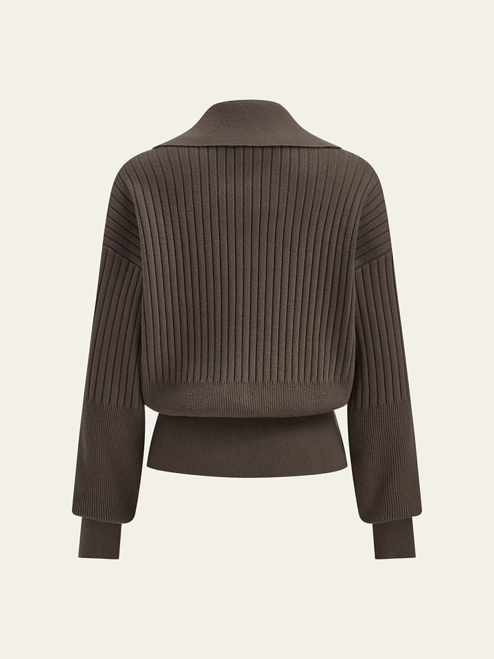 Ribbed Collared Metal Button Cardigan  Liora Lane Boutique Cardigans