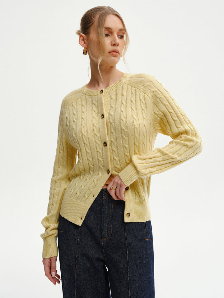 Cable-Knit Buttoned Cardigan  Liora Lane Boutique Cardigans
