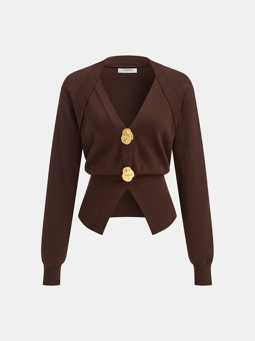 Metal Button V-Neck Knit Cardigan  Liora Lane Boutique Cardigans