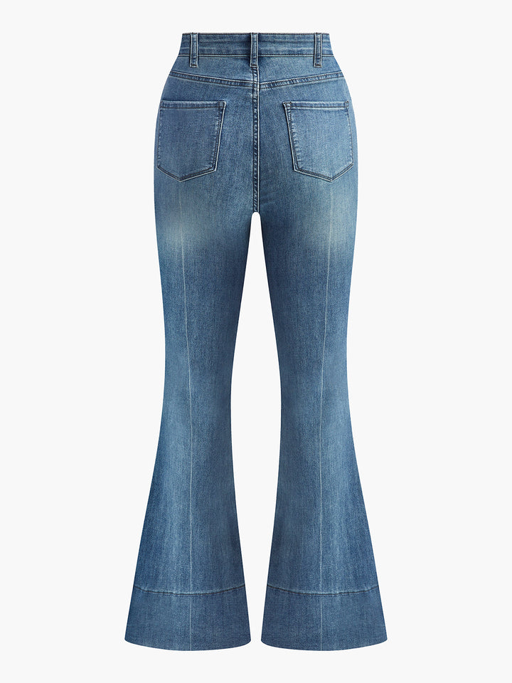 Washed Slim Draped Denim Pants  Liora Lane Boutique Jeans
