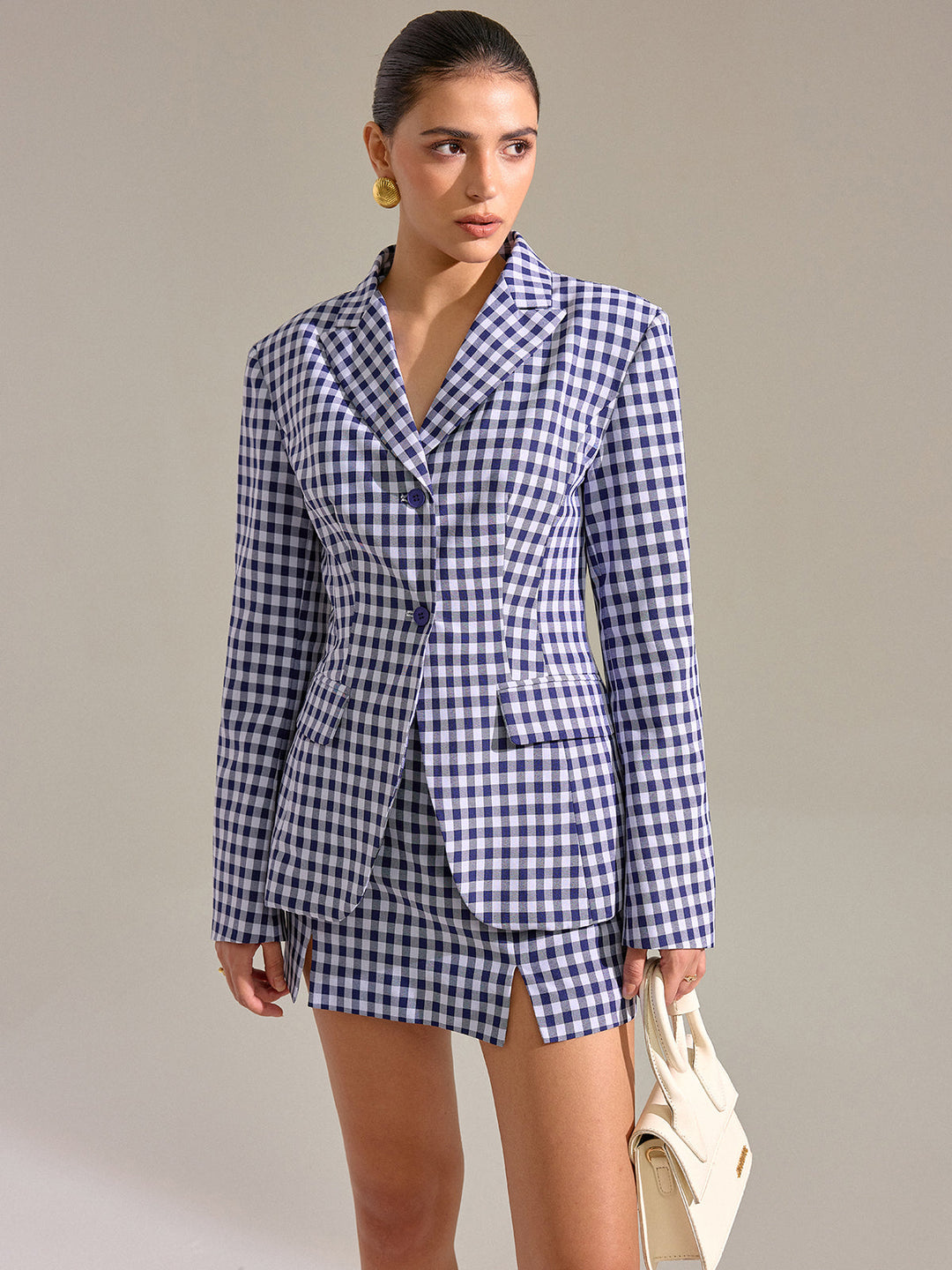 Pocket Vintage Gingham Blazer  Liora Lane Boutique Blazers