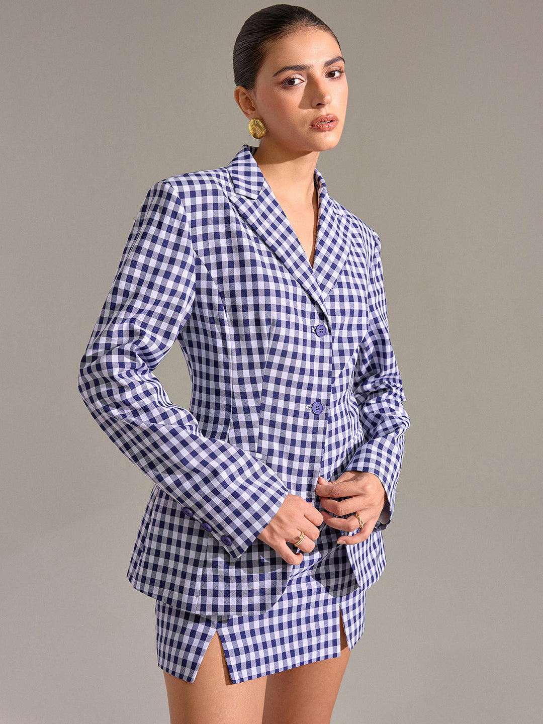 Pocket Vintage Gingham Blazer  Liora Lane Boutique Blazers