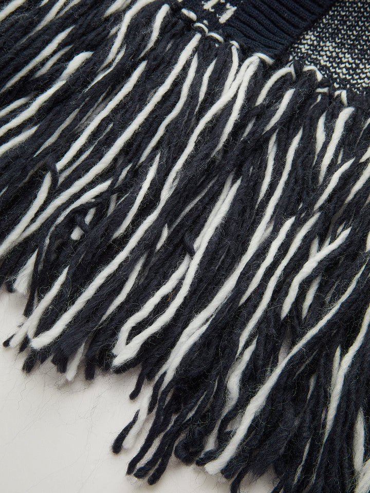 Horse-Pattern Wool Blend Fringe Cardigan  Liora Lane Boutique Cardigans