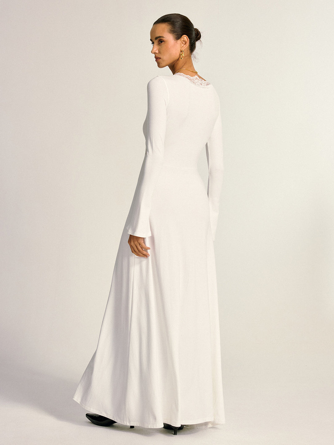 Lace Cross Paneled Long Sleeve Maxi Dress  Liora Lane Boutique Dresses