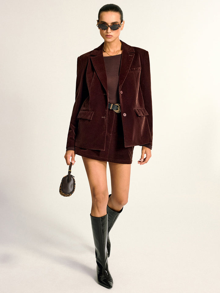 Velvet Shawl Collar Blazer  Liora Lane Boutique Blazers