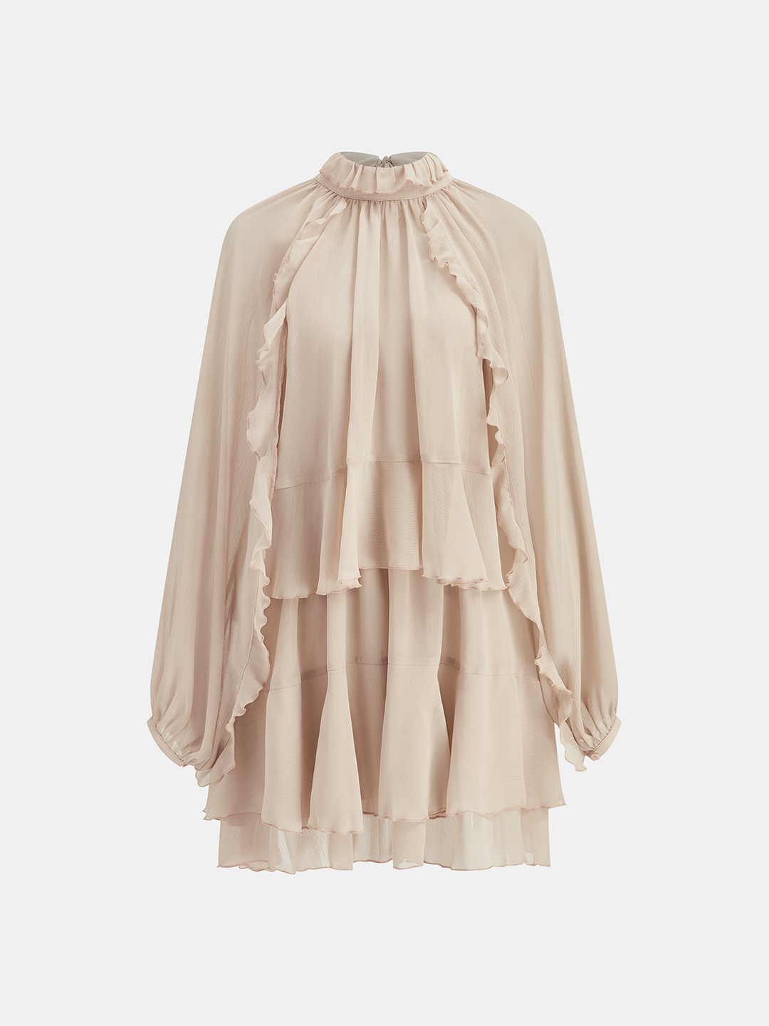 Tiered Ruffle Chiffon Mini Dress Set with Liner  Liora Lane Boutique Dresses Pink / XL 72.00