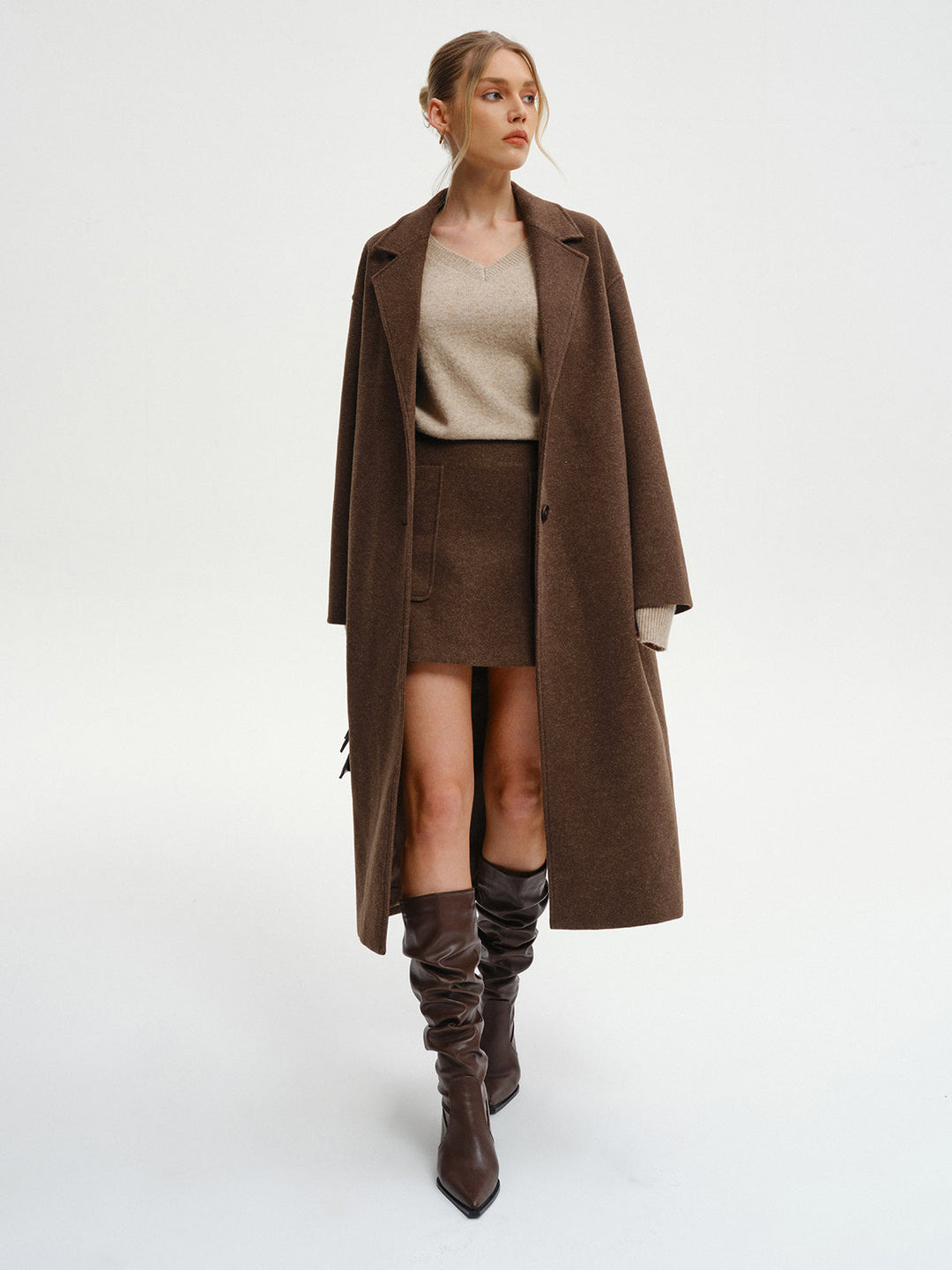 Oversized Tweed Long Coat  Liora Lane Boutique Wool Coats