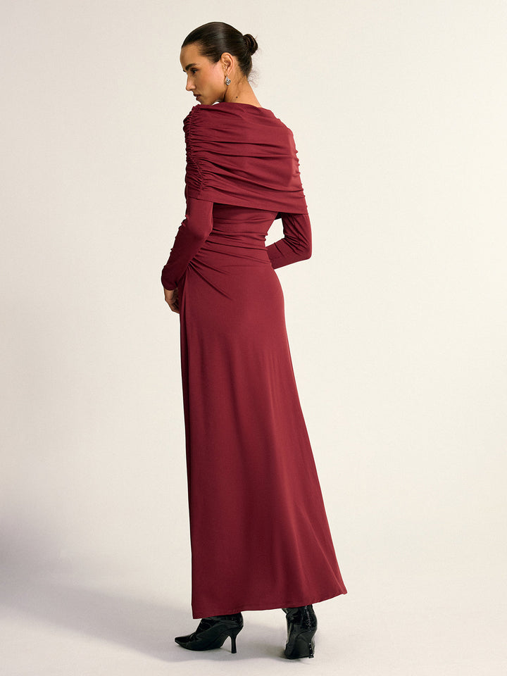 Draped Long Sleeve Maxi Dress  Liora Lane Boutique Dresses