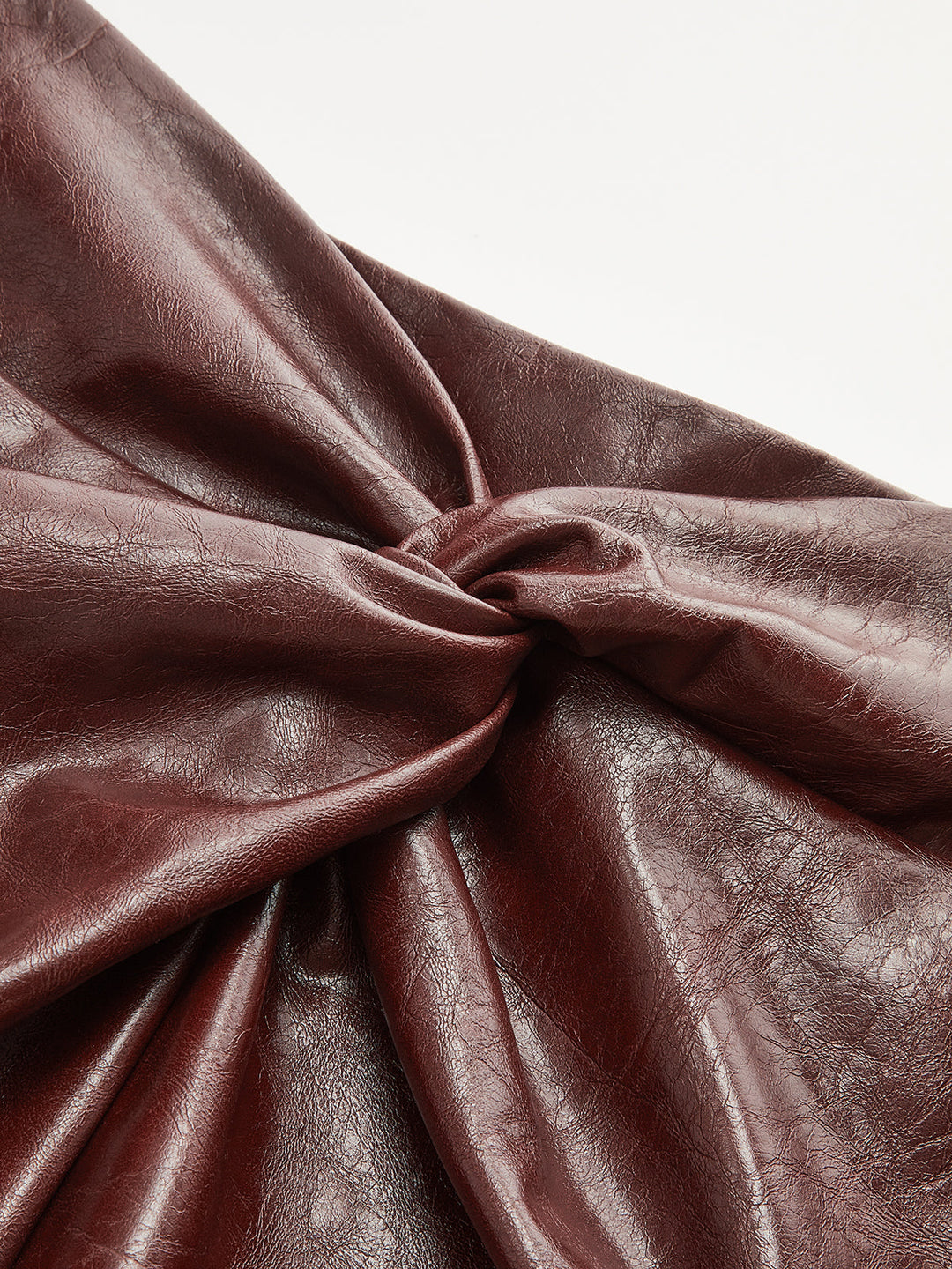 Knot Detail Slit Faux Leather Midi Skirt  Liora Lane Boutique Skirts