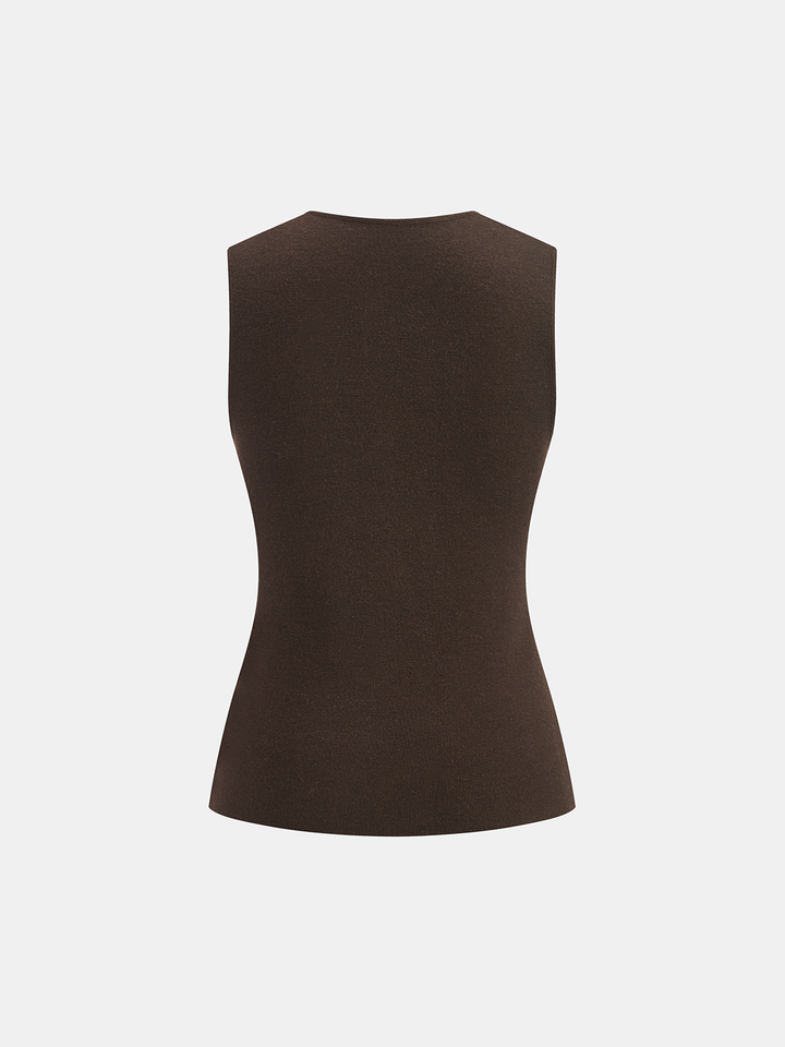 Wool Blend Metal Button Vest and Skirt Set  Liora Lane Boutique Skirt Sets