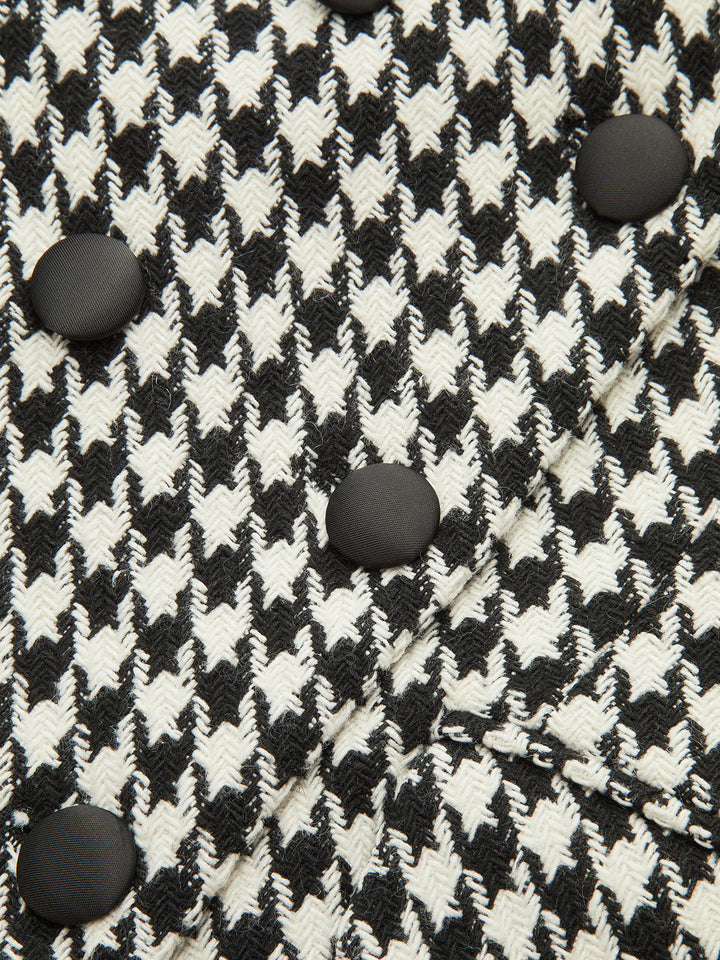 Houndstooth Tweed Double-Breasted Blazer  Liora Lane Boutique Blazers