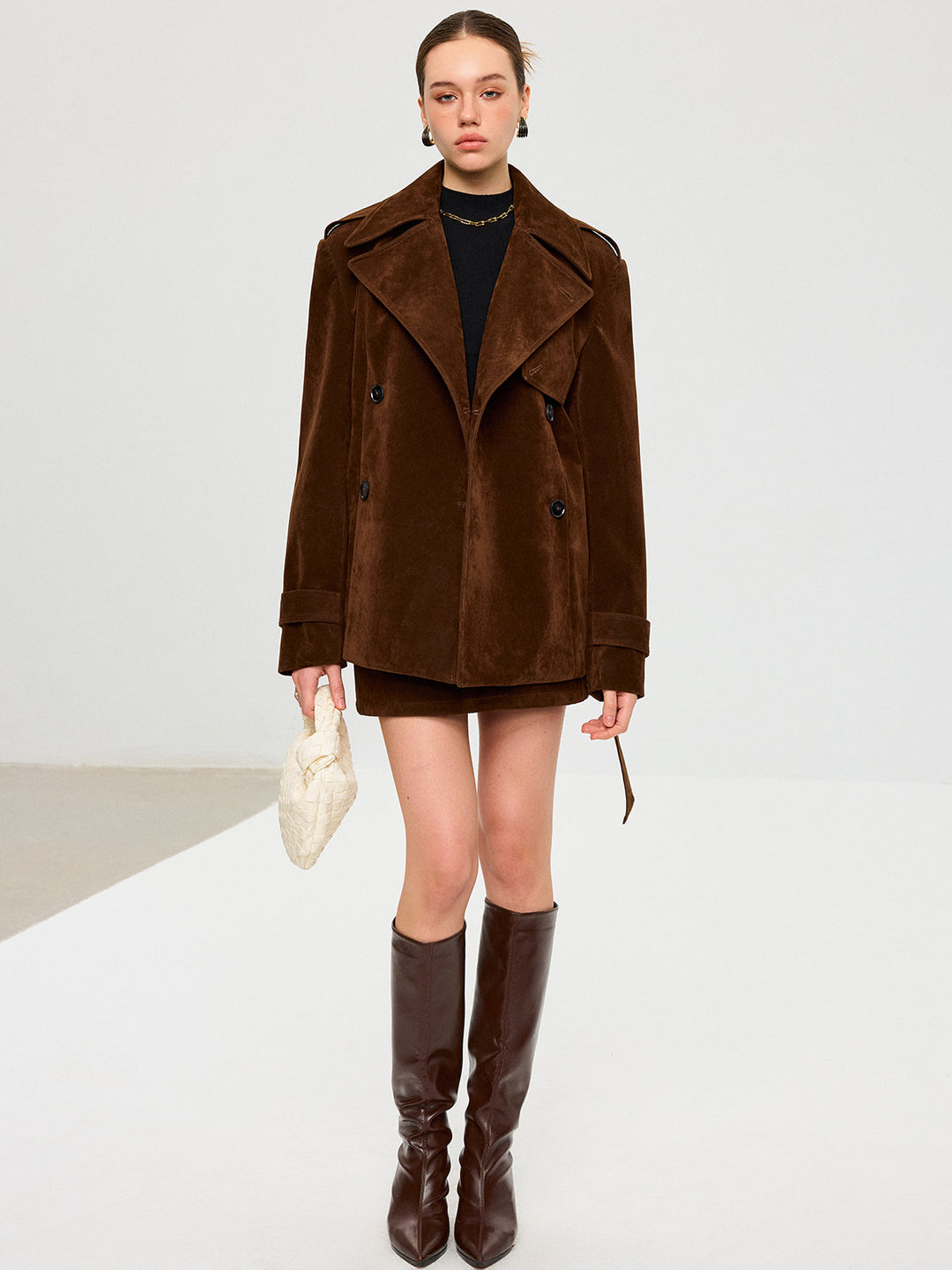 Belted Suede Trench Coat  Liora Lane Boutique Trench Coats