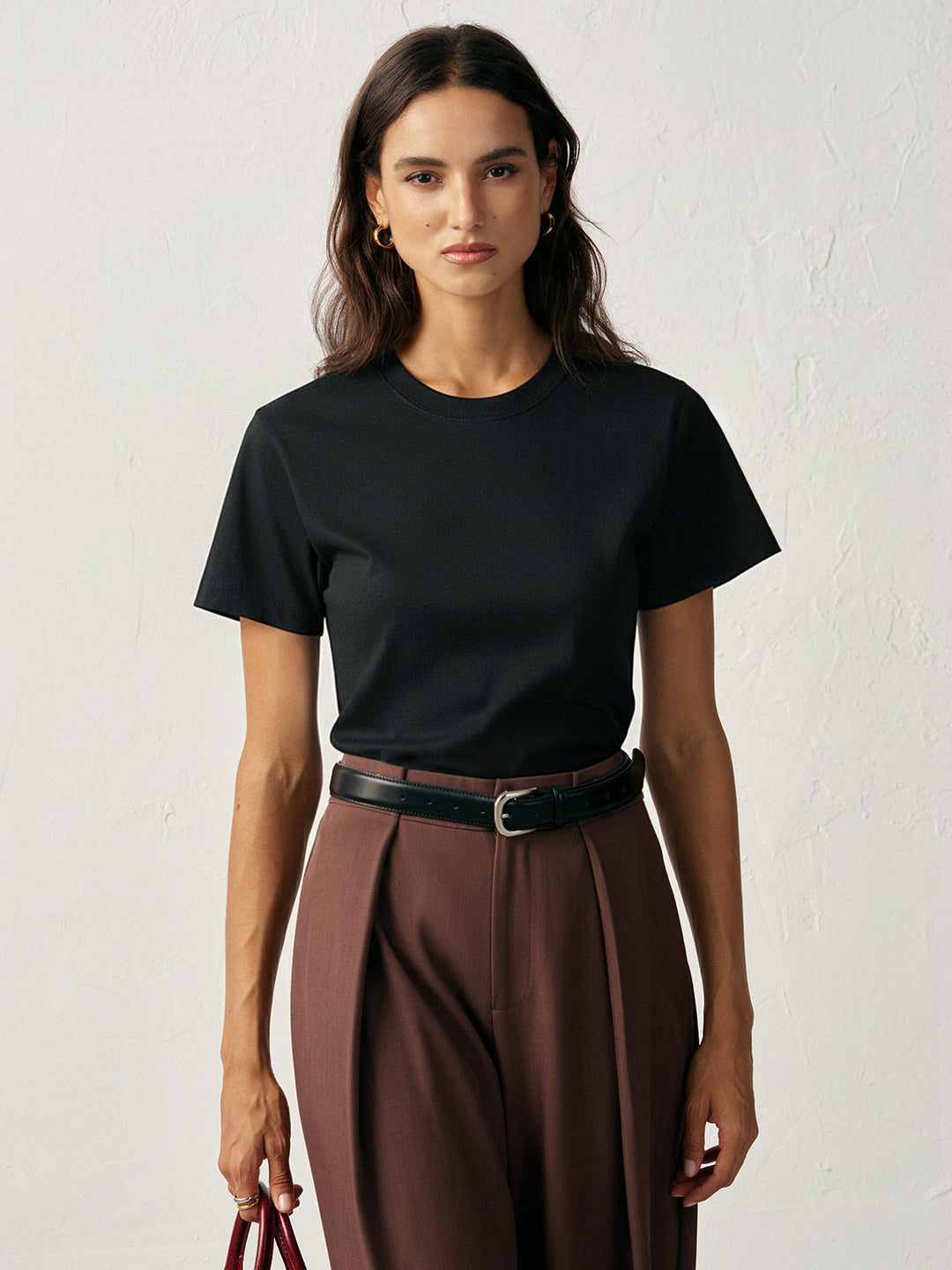 Water-Repellent Cotton Crew Neck T-Shirt  Liora Lane Boutique T-Shirts Black / XL 19.00