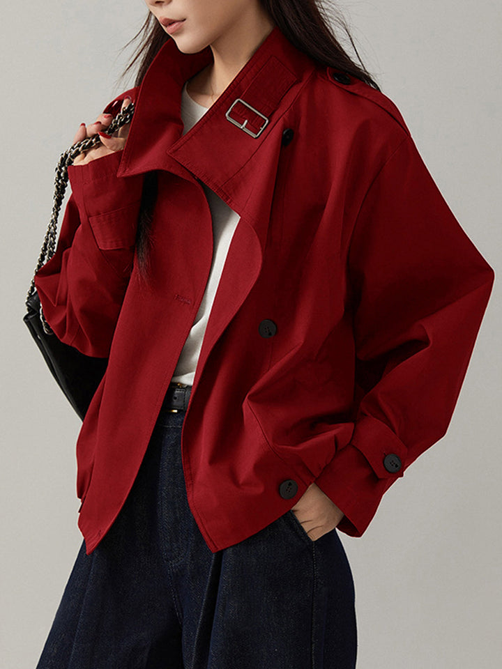 Vintage Loose Trench Coat  Liora Lane Boutique Trench Coats Red / XL 69.00